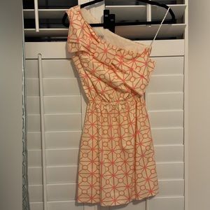 One shoulder “bow” dress